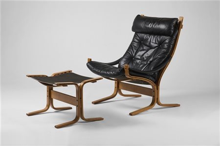 Ingmar Relling Poltrona con ottomana modello "Siesta". Produzione Westnofa, Norv