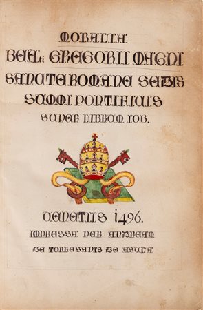 Gregorio I Papa - Moralia, sive Expositio in Job, 1496