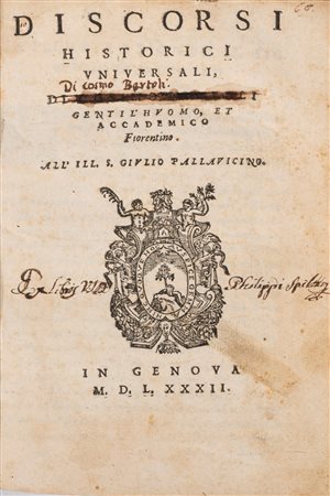 Cosimo Bartoli - Discorsi Historici Universali, 1582