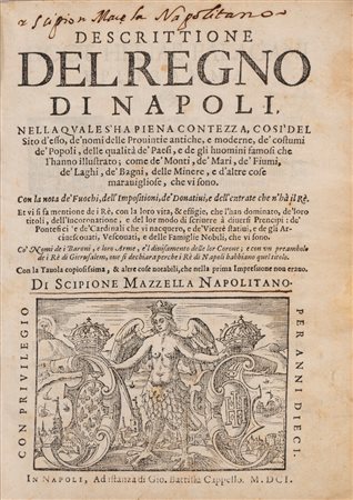 Scipione Mazzella - Descrittione del Regno di Napoli, 1601