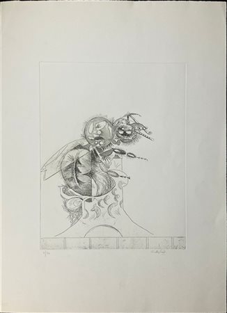 Graham Sutherland "Hatching III" 1977
acquaforte e acquatinta
(lastra cm 40x31,3