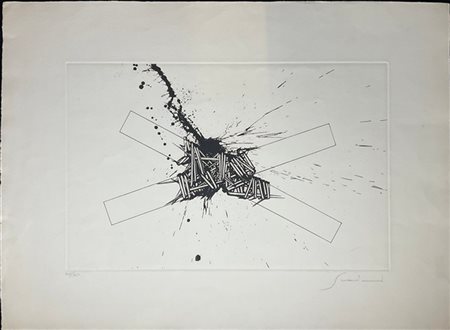 Emilio Scanavino "Senza titolo" 
acquaforte
(lastra cm 32x49,5; foglio cm 50,5x6