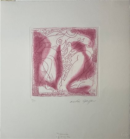 André Masson "Poissonniére" 1972
acquaforte e acquatinta
(lastra cm 16,5x15; fog