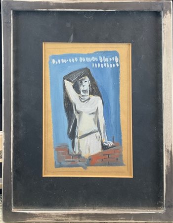 Ignoto "figura" tempera su carta
cm 19,5x14. In cornice (lievi difetti)