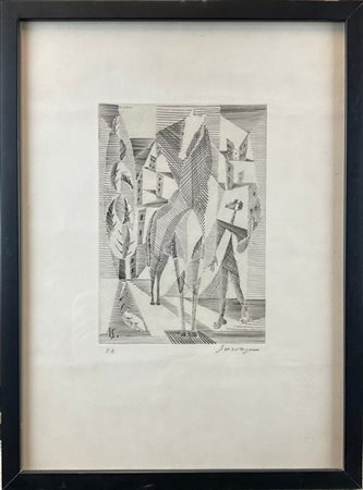 Leopold Survage "Homme et cheval" 1952
bulino - prova d'artista
(lastra cm 19,5x