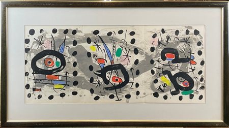 Joan Miró "Oiseau solaire, oiseau lunaire, étincelles" 1967
litografia a colori