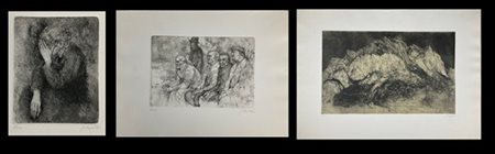 Giancarlo Vitali Tre acqueforti di soggetti e misure diverse
misura max foglio c