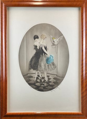 Louis Icart "Gossip" 1926
acquaforte, puntasecca e acquatinta
(lastra cm 43x34,5