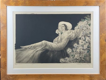 Louis Icart "Love's Blossom" 1937
acquaforte, puntasecca e acquatinta
lastra cm