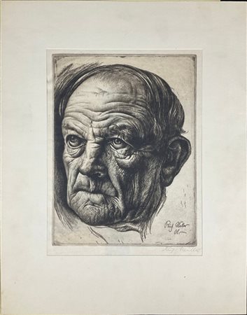 Richard Muller "Kopf Sieland" 1908
acquaforte
(lastra cm 29,5x22,2; foglio cm 37