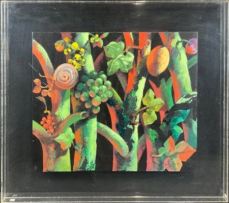 Ercole Pignatelli "Bosco fiorito" 
olio su tela
cm 46x55
firmato in basso a dest