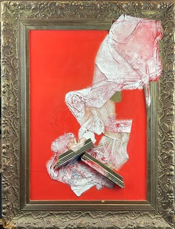 Felice Canonico "Stacco" 1965
tecnica mista e collage su compensato
misura tot,