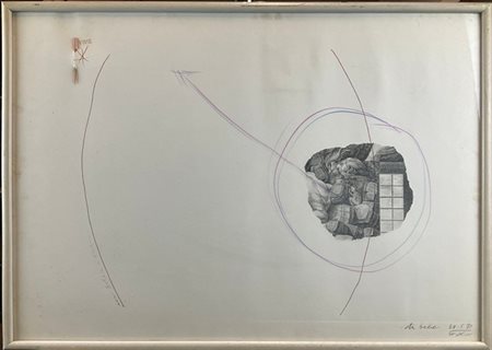 William Xerra "Senza titolo" 1980
litografia con interventi dell'artista
cm 47,5