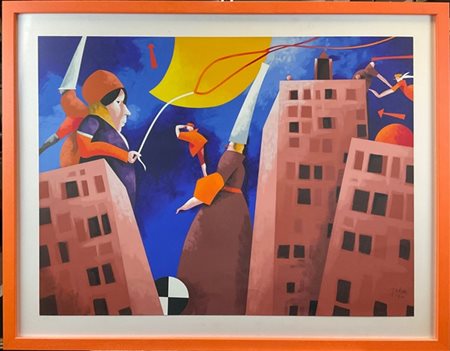 Emilio Tadini "Città" 
serigrafia a colori
cm 60x79,5
firmata e numerata 57/100