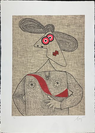 Enrico Baj "L'Anglais" 1970
acquaforte a colori
cm 70,5x50,5
firmato e numerato