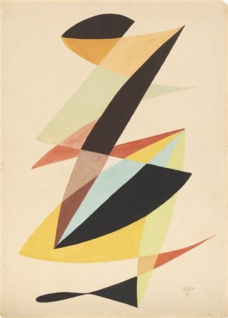 DINO CARUSO "Composizione" 1950
tempera su carta
cm 49x35
Firmato e datato 50 in