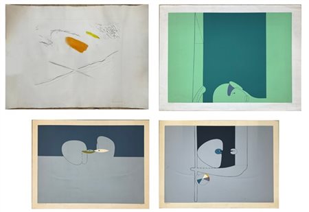 Lotto composto da un acquaforte di Gabriele Amadori e tre serigrafie di A. Mazz