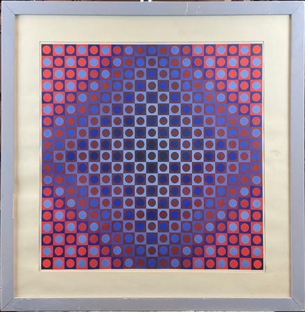 Victor Vasarely "Boglar" 
Stampa offset
cm 51x51
firma stampata in basso al cent