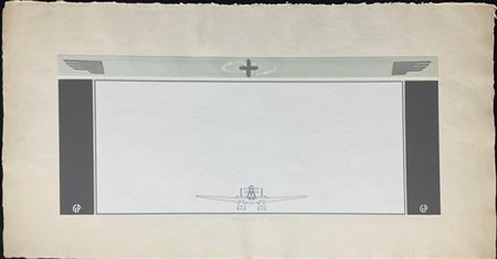 Gianni Piacentino "Senza titolo" 1981
serigrafia e collage su cartoncino
cm 51x1