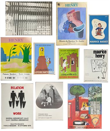 Lotto composto da dieci manifesti espositivi di diverso soggetto e dimensione (