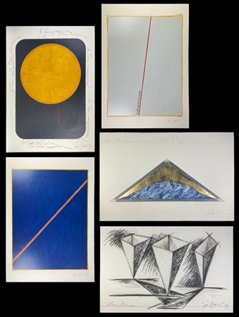 GIOVANNI BRUNO Cinque tecniche miste su carta
cm 70x100 cad.
tutte firmate

Prov