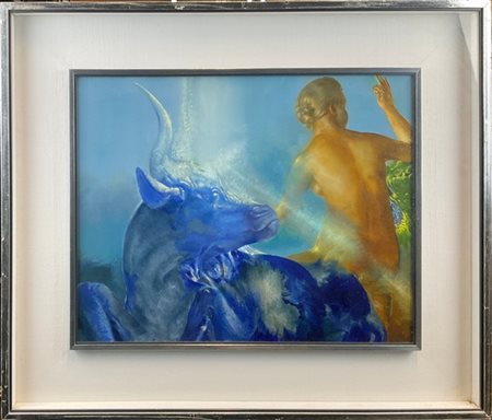 SILVANO GILARDI "Europa sul punto di essere rapita" 1973
olio su masonite
cm 39x