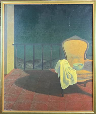 Roberto Gasperini "Ombra portata dalla notte" 1988
olio su tela
cm 100x83
firmat