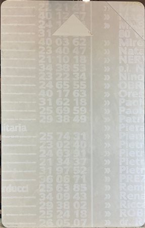 Fausto Bertasa "Scheda telefonica 0039" 1996
tecnica mista su acciaio
cm 65x48
f