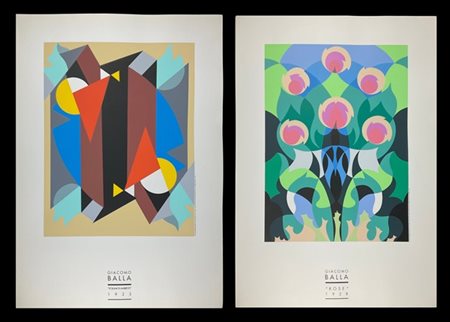 GIACOMO BALLA "Volumi di ambienti", "Rose" 
due serigrafie a colori
cm 100x70
St