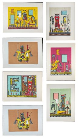 Guy Harloff "Le boudoir de Wanda" 
Lotto composto da sei litografie a colori più