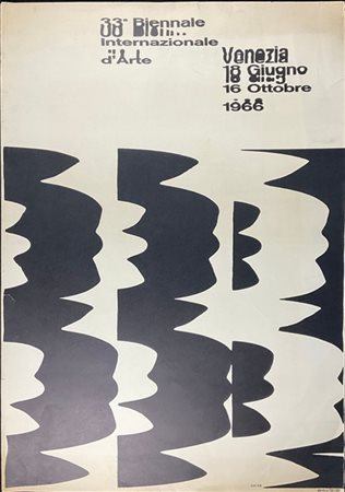 Manifesto litografico optical edito in occasione della 33esima Biennale Interna