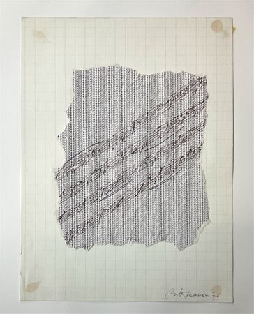 BETTY DANON "Punto linea con pentagramma" 1976
tecnica mista e collage su carta