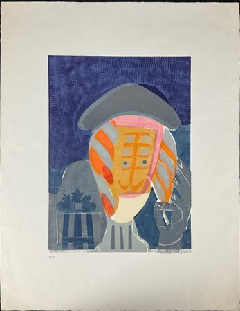 Helmut Andreas Paul Grieshaber "Senza titolo" 1973
xilografia a colori
cm 65,5x5