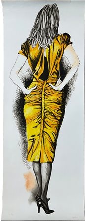 Renato Guttuso "Senza titolo" 1986
acquaforte e acquatinta a colori (giallo)
cm