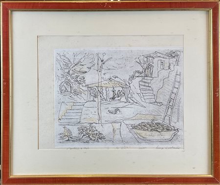 Luigi Bartolini "L'osteria di Vejo" 1955
acquaforte
lastra cm 25x32,5
titolata,