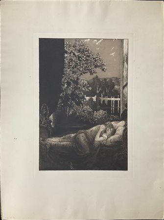 Max Klinger "Gluck" 1887
acquaforte, bulino e acquatinta
(lastra cm 45,5x31,7; f