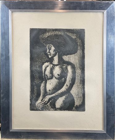 Georges Rouault "Fille au grand chapeau" 1918
acquaforte, acquatinta e puntasecc