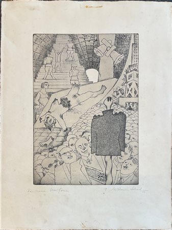 Christian Schad "Die Neue Uniform" 1965
acquaforte e acquatinta
(lastra cm 35,5x