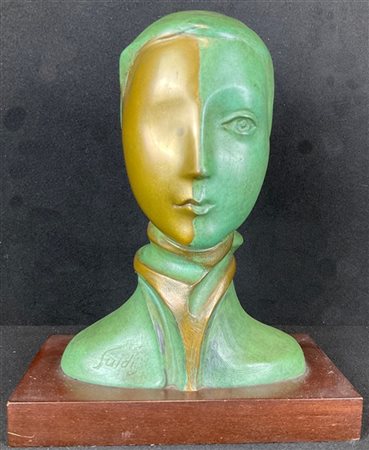 Virgilio Guidi "Testina" 1982
scultura - multiplo in bronzo su base in legno
h s