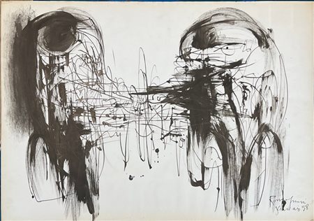 Bepi Romagnoni "Senza titolo" 1958
china su carta
cm 50x70
firmato e datato genn