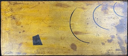 Arturo Vermi "Incontro" 1972
tecnica mista su foglia d'oro su tavola
cm 13x28,9x