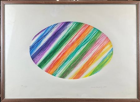 Piero Dorazio "Senza titolo" 1983
acquatinta a colori, lastra ovale
(lastra cm 3