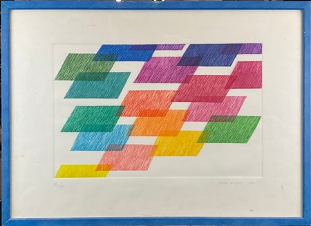 Piero Dorazio "Senza titolo" 1983
acquatinta a colori
(lastra cm 31,8x49,5; fogl
