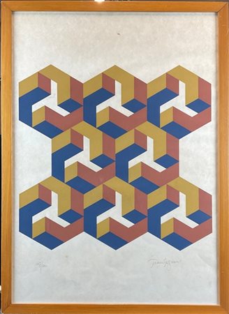 Franco Grignani "Senza titolo" 
serigrafia a colori
cm 69,5x49
firmata e numerat