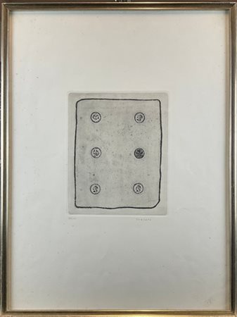 Giulio Turcato "Senza titolo" 
ceramolle
(lastra cm 24,7x20,2; foglio cm 59,5x44