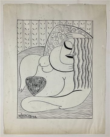 Maurice Henry "L'Odalisque" 1932
china su carta applicata su cartoncino
cm 28,5x