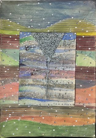 Clemen Parrocchetti "Il vento soffia le stelle nel mare" 1985/86
ricamo, tulle,