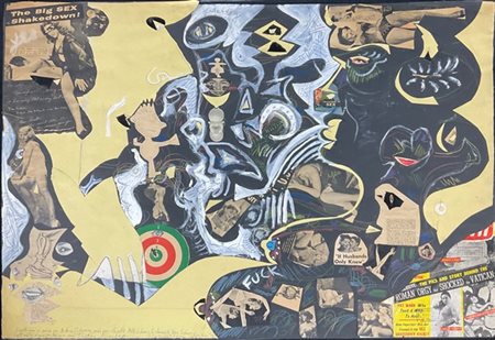 JEAN-JACQUES LEBEL "Senza titolo" 1959
collage e tecnica mista su carta
cm 70,5x