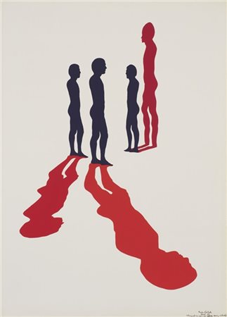 Mario Ceroli "Senza titolo" 1969
serigrafia a colori - prova d'artista
cm 70x50