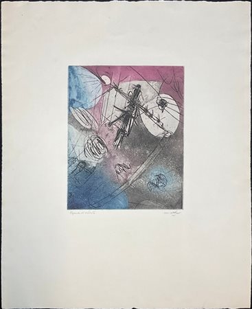 Roberto Matta "Castronautes" 1965
acquaforte e acquatinta a colori - prova d'art